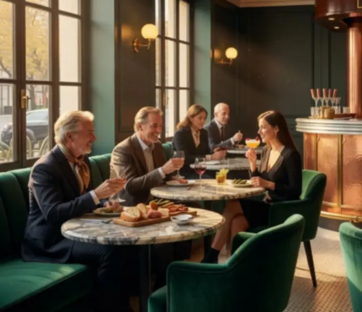 Brasserie parisienne élégante accueillant une soirée poker et dîner