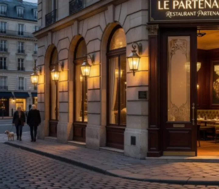 Entrée d'un restaurant partenaire prête à accueillir une soirée poker et dîner