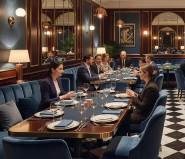 Ambiance lounge-chic dans un restaurant partenaire avec table de poker